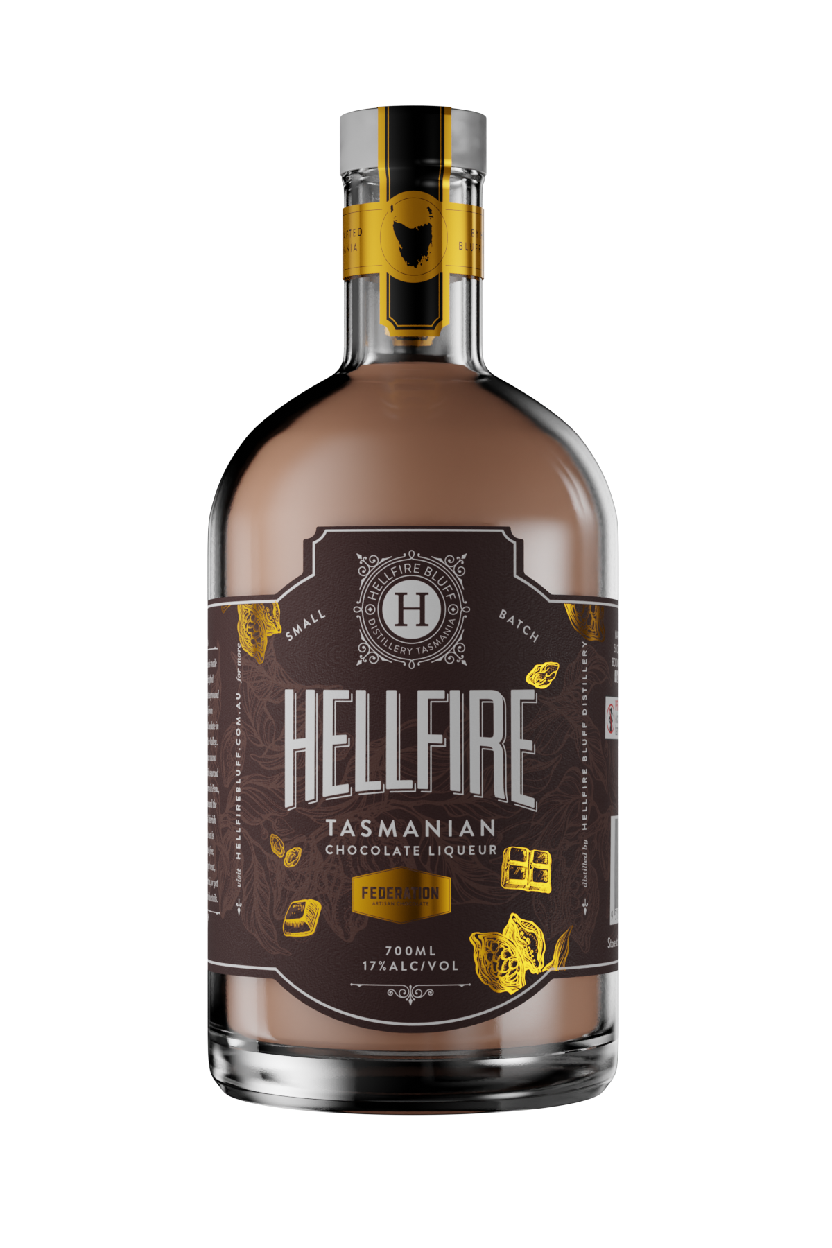 Tasmanian Chocolate Liqueur bottle – dairy-free vegan liqueur with pure chocolate