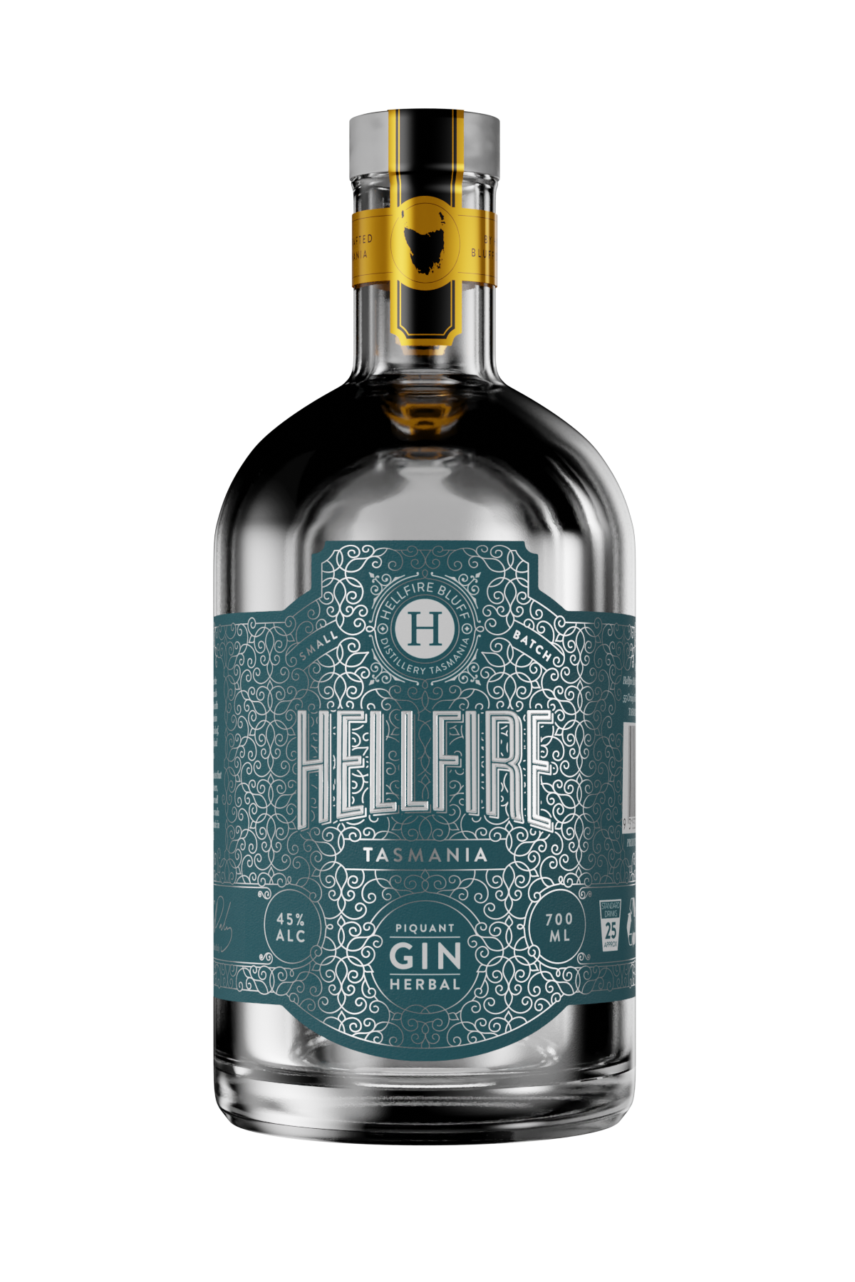 Hellfire Bluff Tasmanian Piquant Herbal Gin Bottle