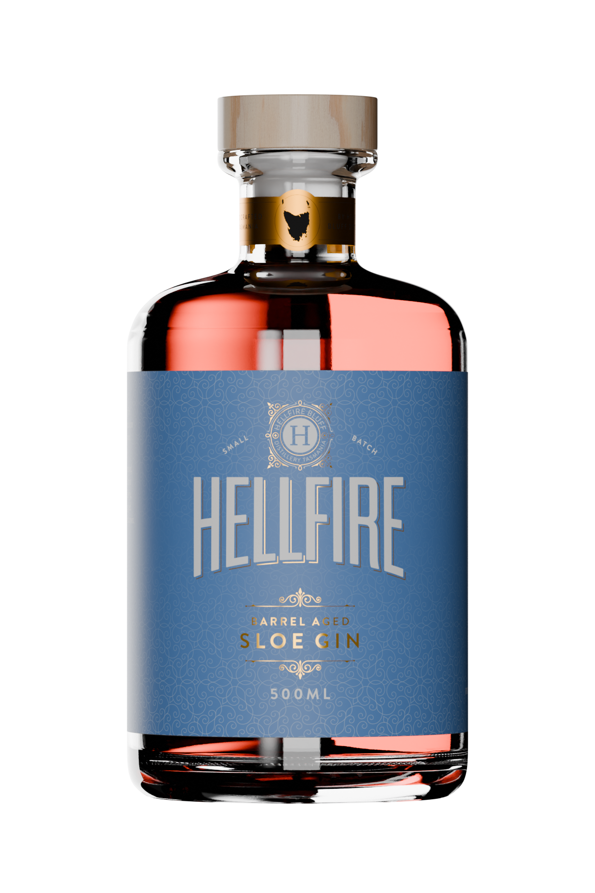 Bottle of Hellfire Bluff Barrel Aged Sloe Gin – Tasmanian sloe gin liqueur