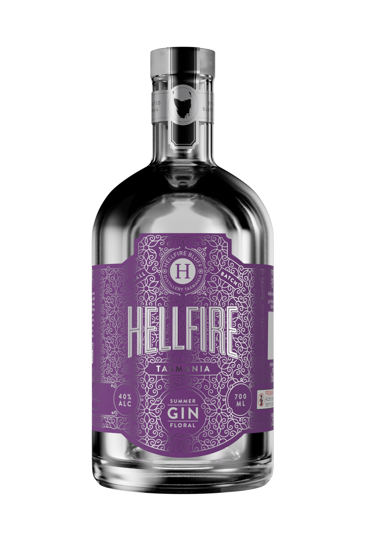 Bottle of Hellfire Bluff Summer Floral Gin – Tasmanian botanical gin with floral notes
