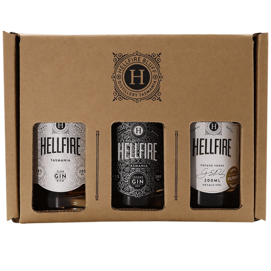Hellfire Vodka, Gin & Sloe Gin Gift Pack – Tasmanian Spirits (3 x 200ml Bottles)